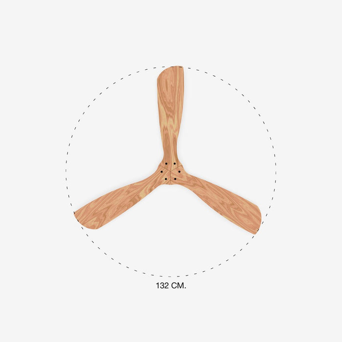 Faro Barcelona - Ventilatore da Soffitto Lantau L Nero/Legno - Motore DC Silenzioso, Senza Luce, Telecomando, 6 Velocità