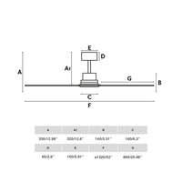 Faro Barcelona - Ventilatore da Soffitto Lantau L Nero/Legno - Motore DC Silenzioso, Senza Luce, Telecomando, 6 Velocità