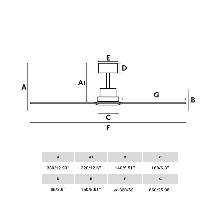 Faro Barcelona - Ventilatore da Soffitto Lantau L Nero/Legno - Motore DC Silenzioso, Senza Luce, Telecomando, 6 Velocità