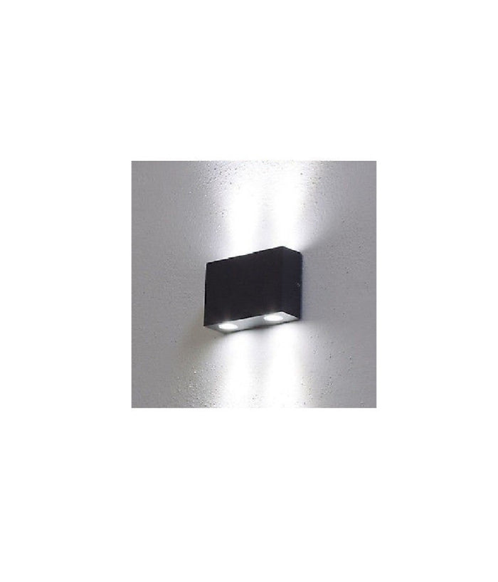 Lampada A Parete Applique Led Luce Calda 4w Silver Per Interno Esterno         