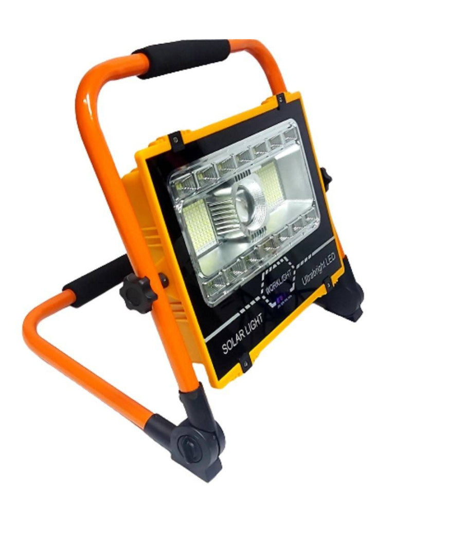 Faro Di Emergenza Lavoro A Led 100 W Ricaricabile Pannello Solare Staffa Ab-t27         