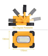 Faro Di Emergenza Led 60w Con Pannello Solare Ricaricabile Usb Sos Campeggio         