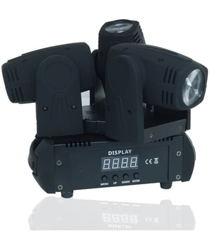 Faro Faretto 3 Led Rgbw Testa Rotante Effetti Disco Dj Flash Color Led Strobo         