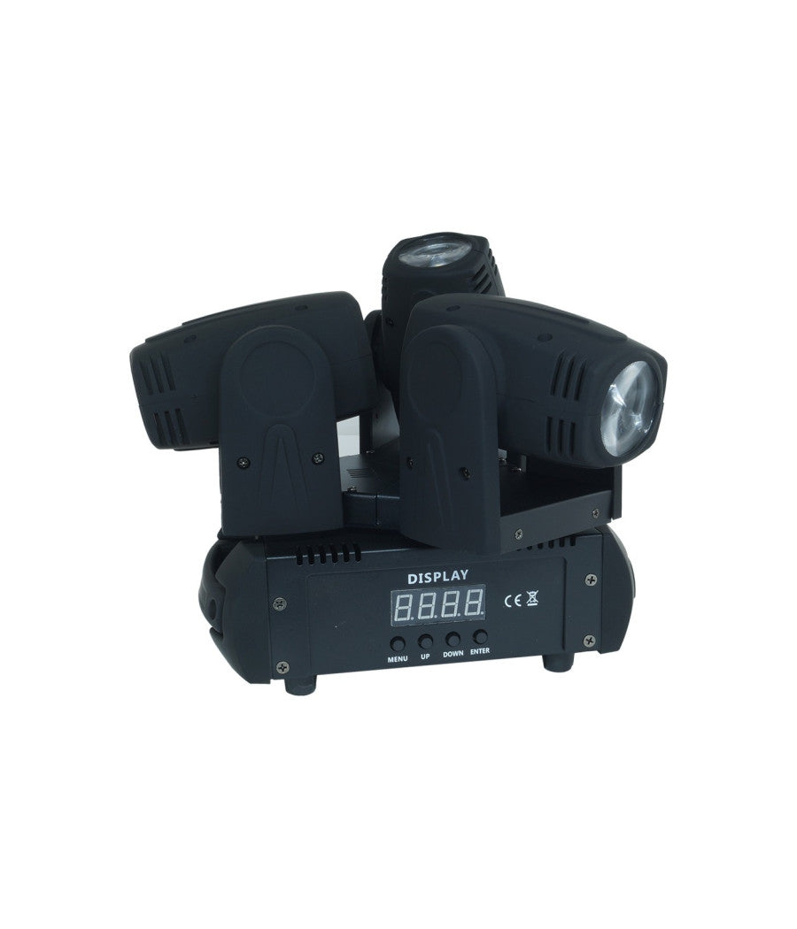 Faro Faretto 3 Led Rgbw Testa Rotante Effetti Disco Dj Flash Color Led Strobo         