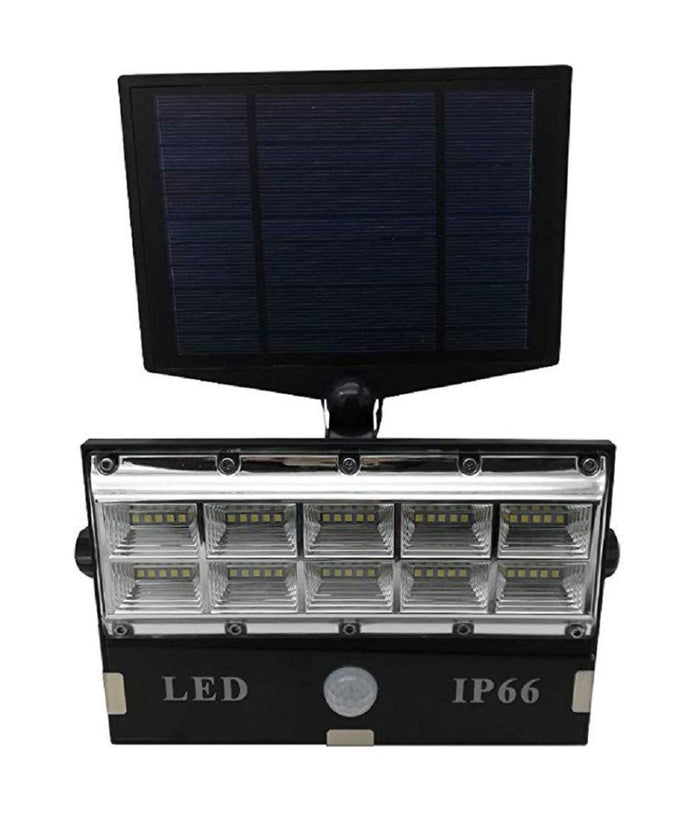Faro Faretto 50 Led Sensore Movimento E Pannello Solare Ricaricabile Luce Bianca         