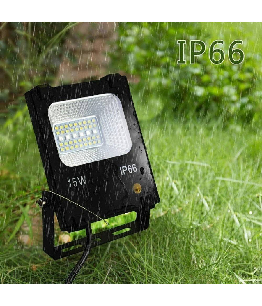 Faro Faretto A Led Rgb + Cct Per Esterni Da 15w Con Telecomando Ir Proiettore         