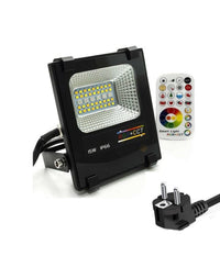 Faro Faretto A Led Rgb + Cct Per Esterni Da 15w Con Telecomando Ir Proiettore         