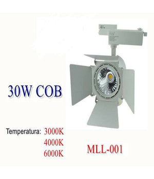 Faro Faretto Cob Led Binario Snodabile Luce Fredda Calda Naturale Soffitto 30w         
