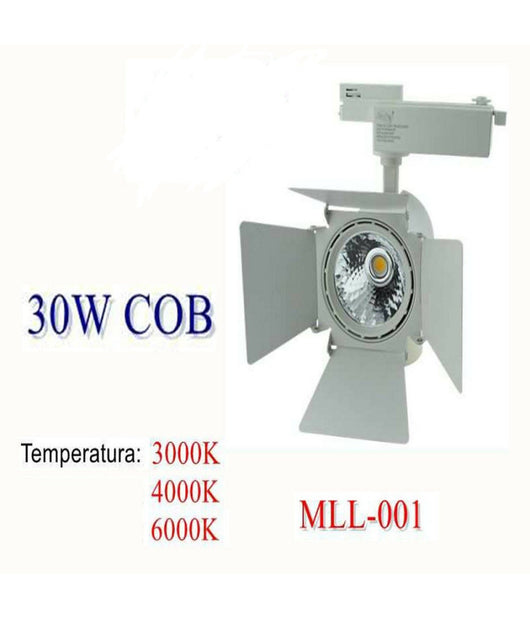 Faro Faretto Cob Led Binario Snodabile Luce Fredda Calda Naturale Soffitto 30w         