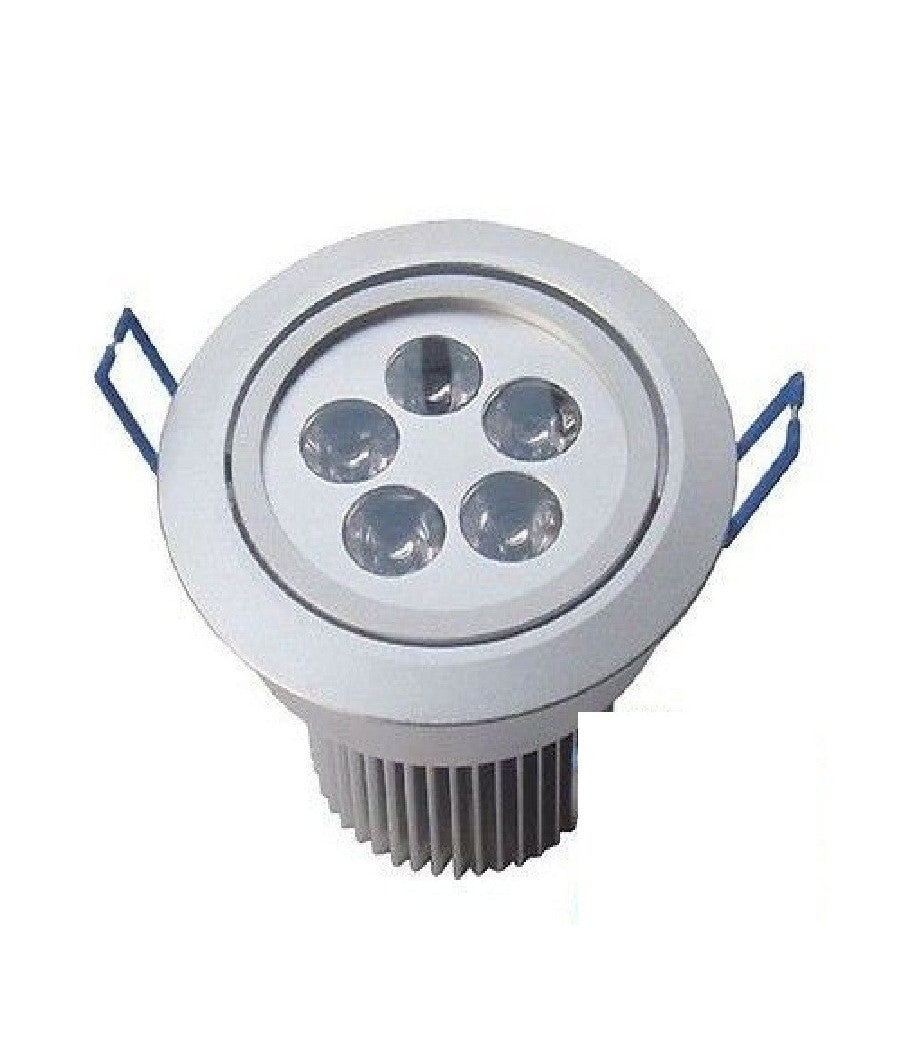 Faro Faretto Led Basculante Da Incasso 5w A Molla Con Alette Luce Fredda Calda  -bianco Freddo      -