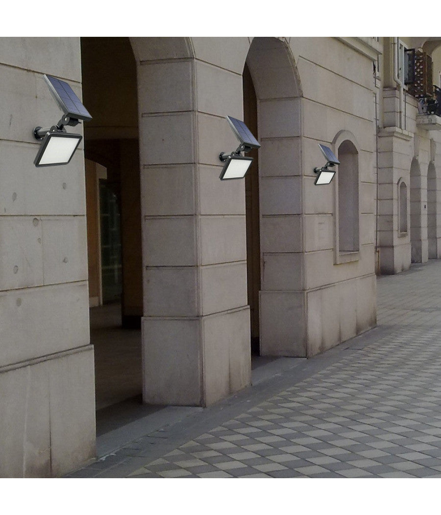 Trade Shop - Faro Faretto Led Giardino 48 Led 10w Picchetto Pannello Energia Solare 2000mah -