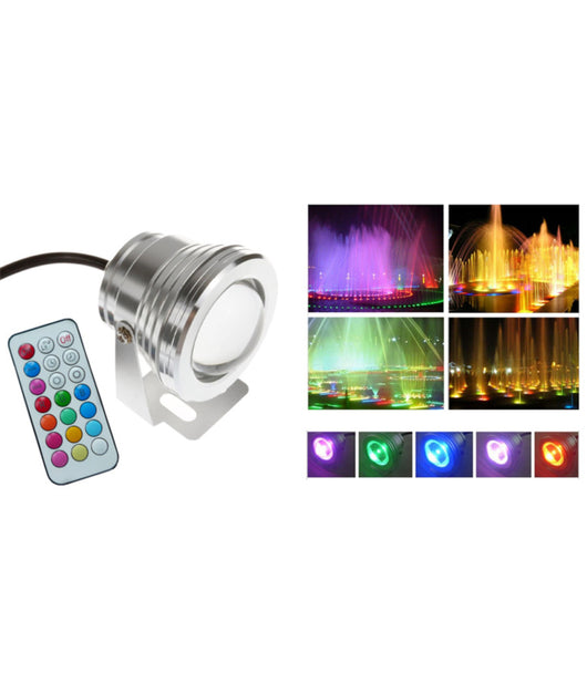 Faro Faretto Led Orientabile Calda Fredda Rgb 10 Watt Cob 12 Volt Ip 65 Luce  -bianco Caldo      -