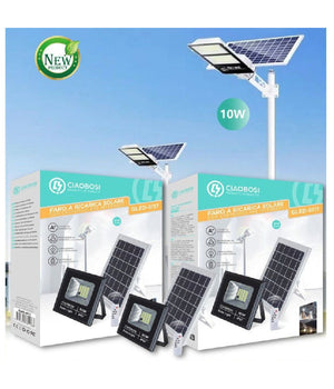 Faro Faretto Led Pannello A Ricarica Solare 10 W Ip67 Con Telecomando Gled-8117         