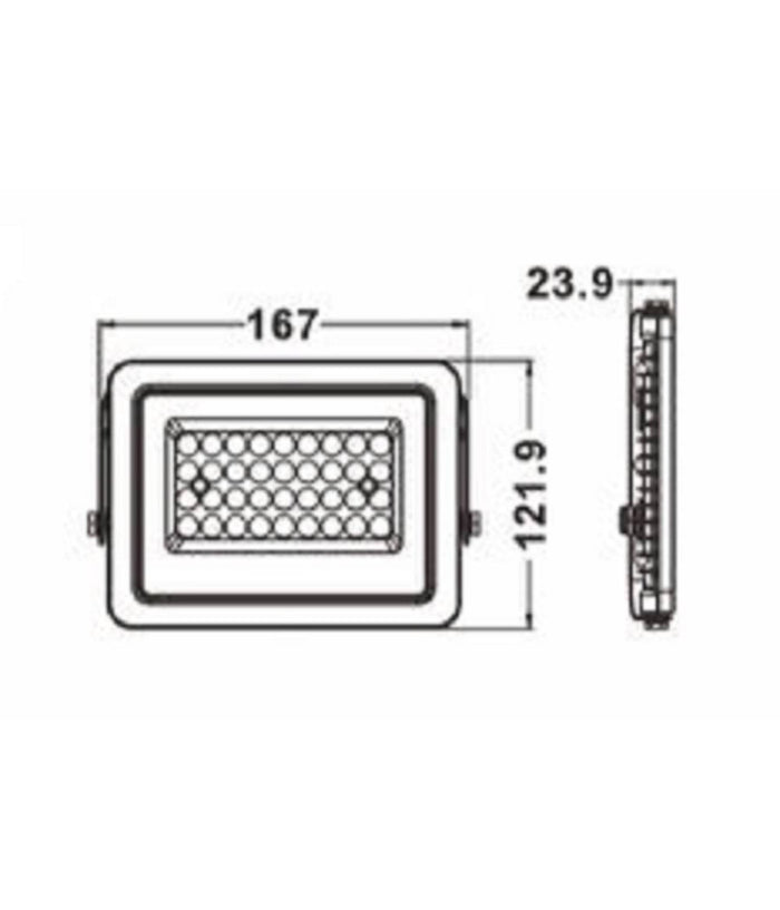 Faro Faretto Led Proiettore Esterno Nero 30w Ip65 Luce 6500k 4000k 3000k Fs30w-n         