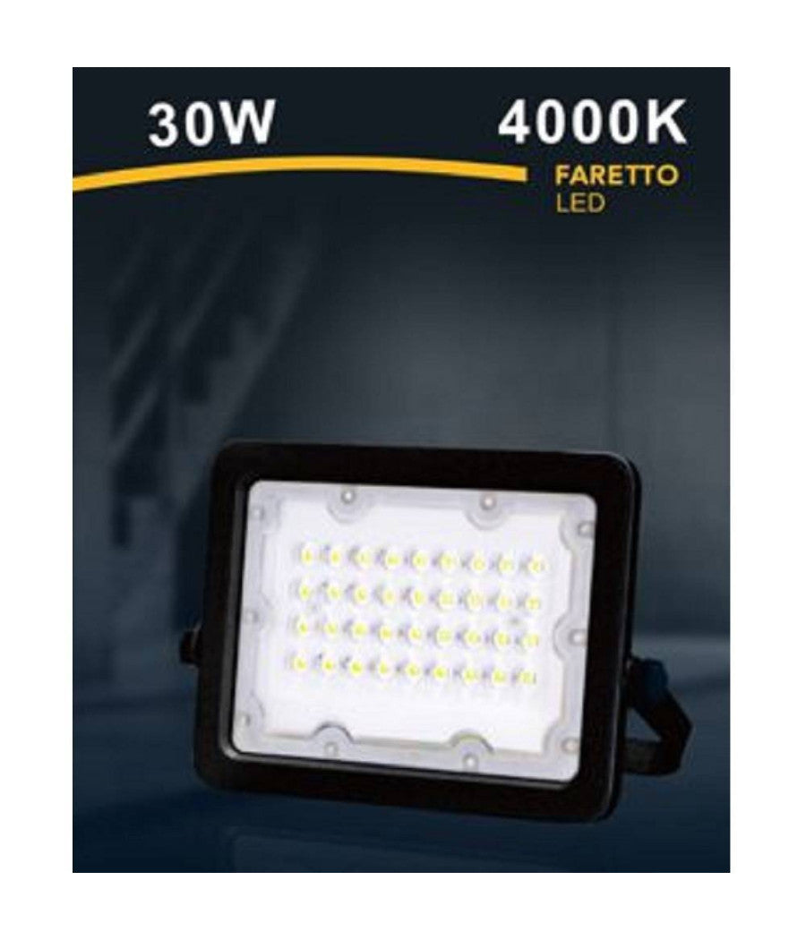 Faro Faretto Led Proiettore Esterno Nero 30w Ip65 Luce 6500k 4000k 3000k Fs30w-n         