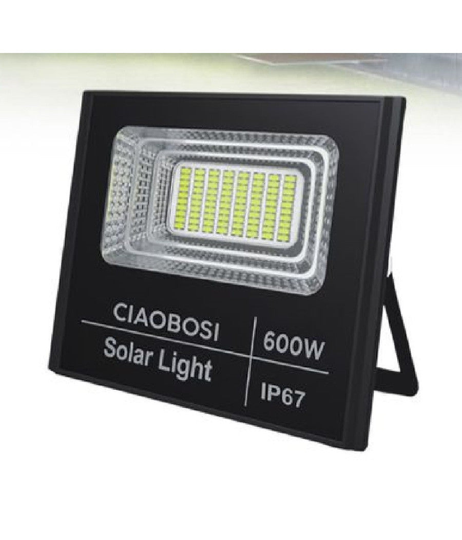 Faro Faretto Led Ricarica Solare Con Crepuscolare 600w Con Telecomando Led-8547         