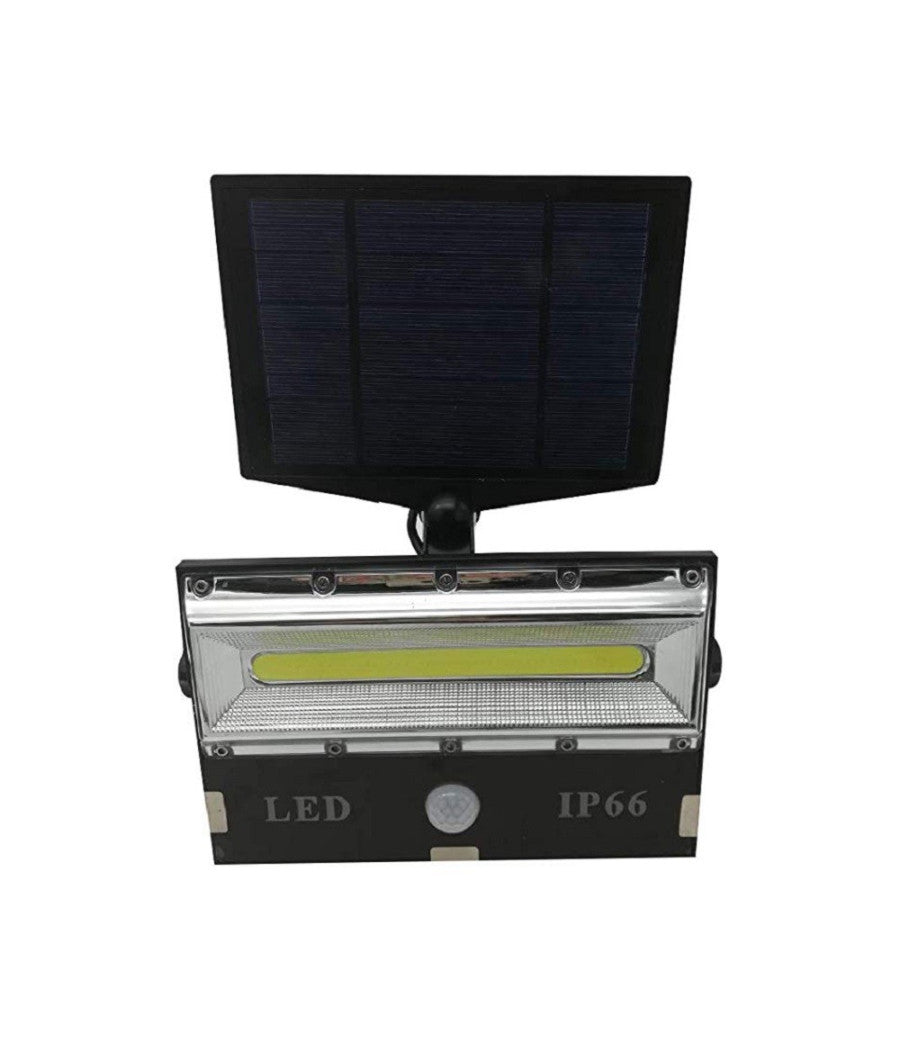 Faro Faretto Led Sensore Movimento E Pannello Solare Ricaricabile Luce Bianca         
