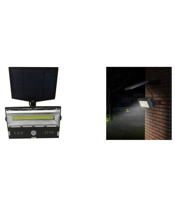 Faro Faretto Led Sensore Movimento E Pannello Solare Ricaricabile Luce Bianca         