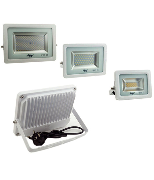 Faro Faretto Led Smd 10w 20w 30w 50w 100w Ultra Slim Da Esterno Colore Bianco   100 Watt      
