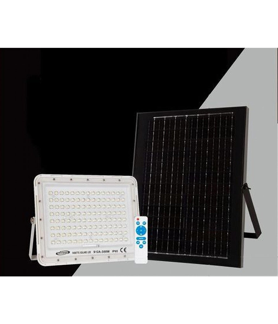 Faro Faretto Pannello Solare 300w Luce Fredda 6500k Ip65 Telecomando S12a-300w         