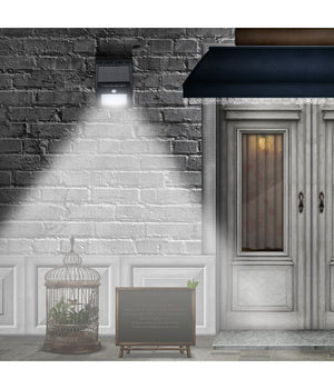 Faro Faretto Pannello Solare Sensore Movimento E Crepuscolare 4 Led Per Esterno         