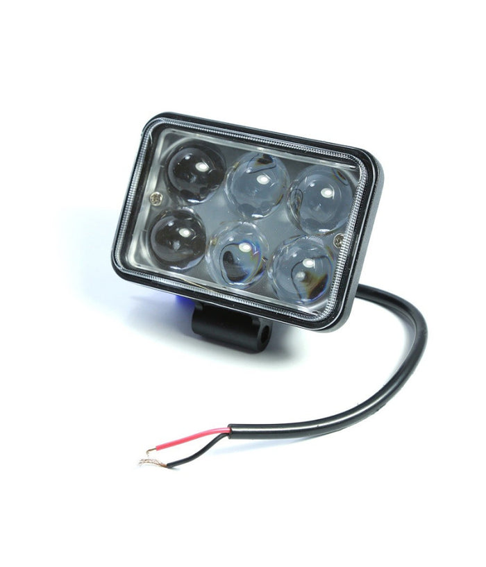 Faro Lampada Supplementare Profondita' 12v 6 Led Luce Bianca 18w Moto Scooter         