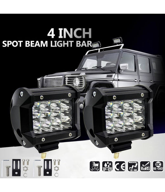 Faro Lampada Supplementare Profondita Auto Fuoristrada 12v 6 Led 18w 6000k Ip68         