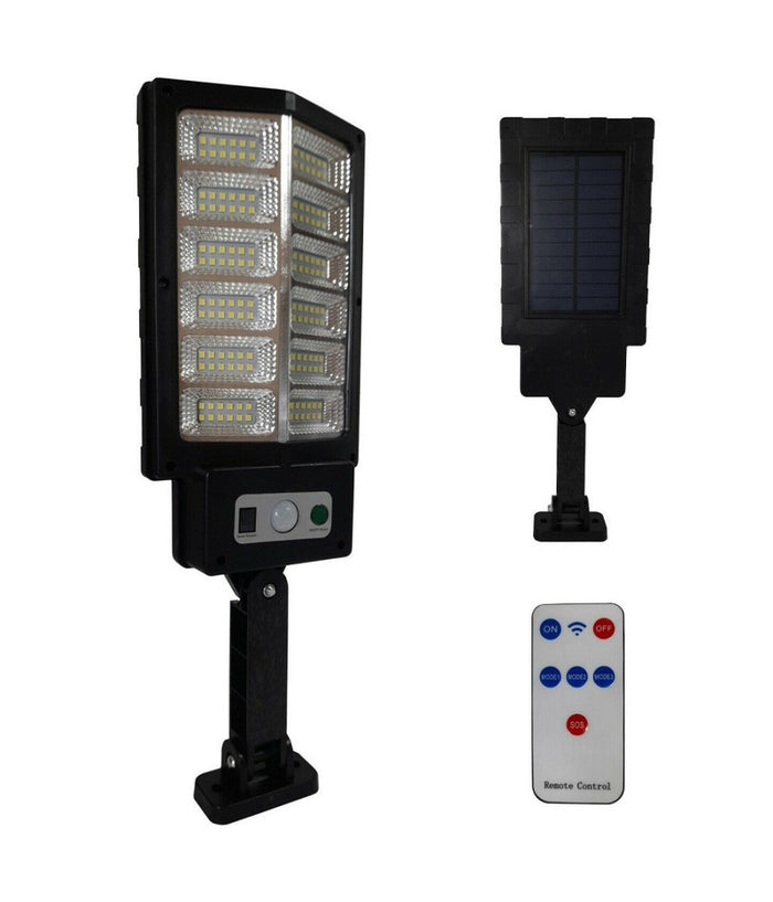 Faro Lampione Stradale Pannello Solare Con Sensore Telecomando 144led 60w T936-c         
