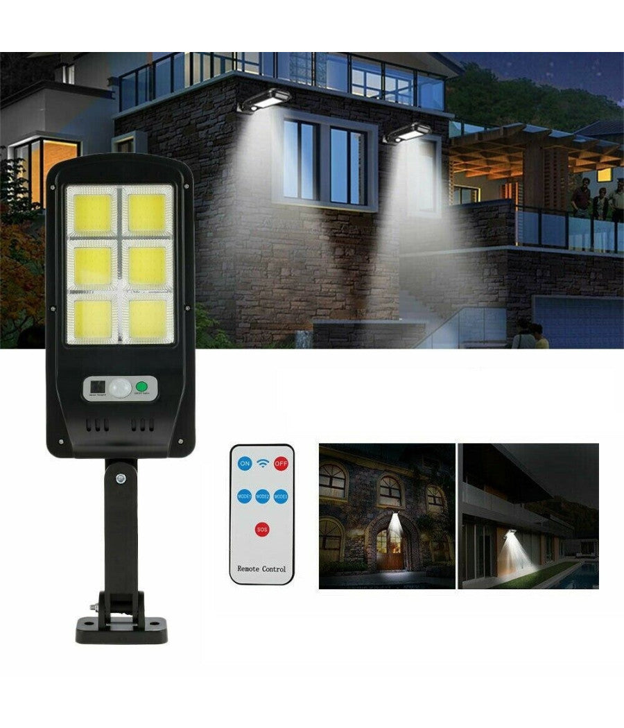 Faro Lampione Stradale Pannello Solare Fotovoltaico Sensore 120 Led Cob 5195         