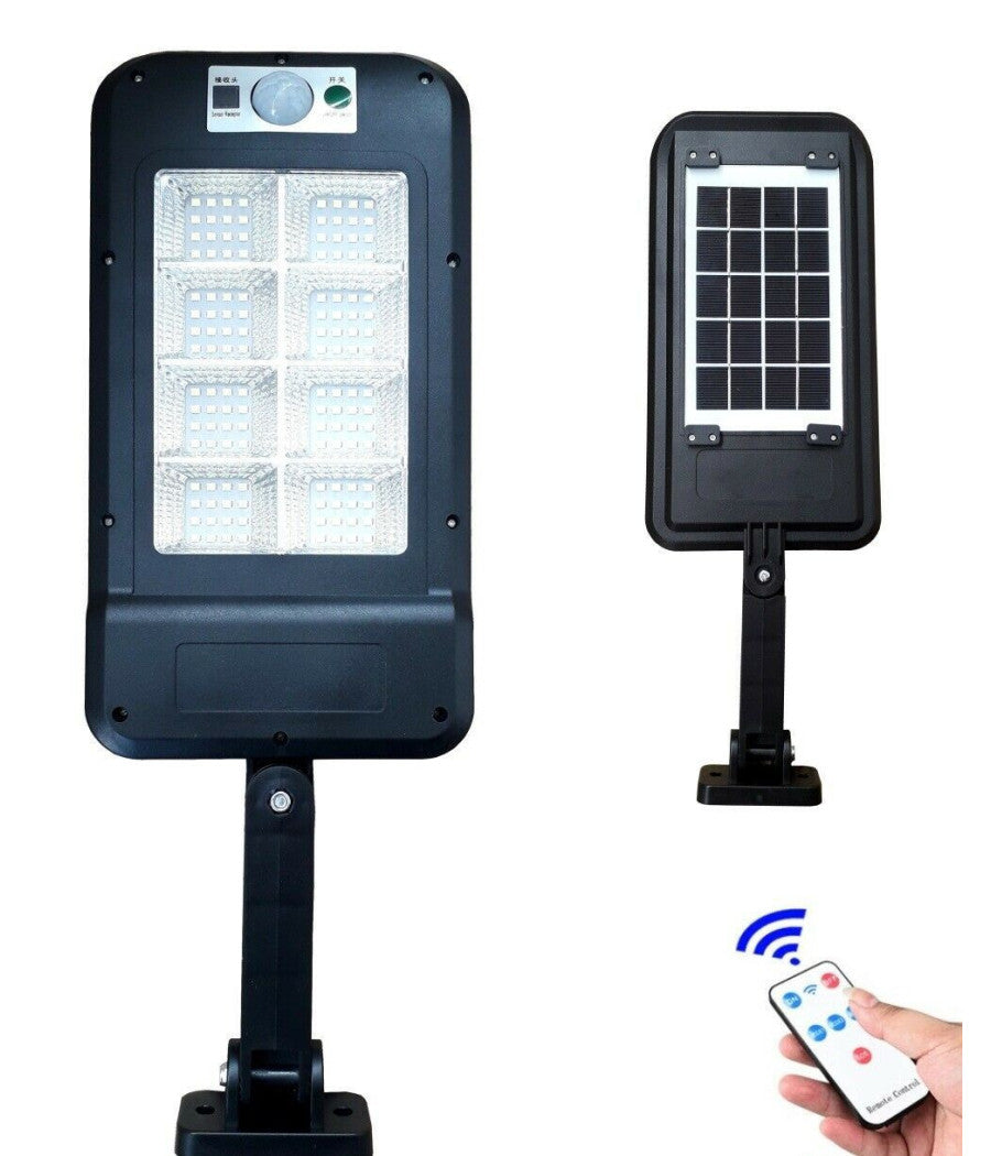 Faro Lampione Stradale Pannello Solare Fotovoltaico Sensore 128 Led Smd Hs-8013c         