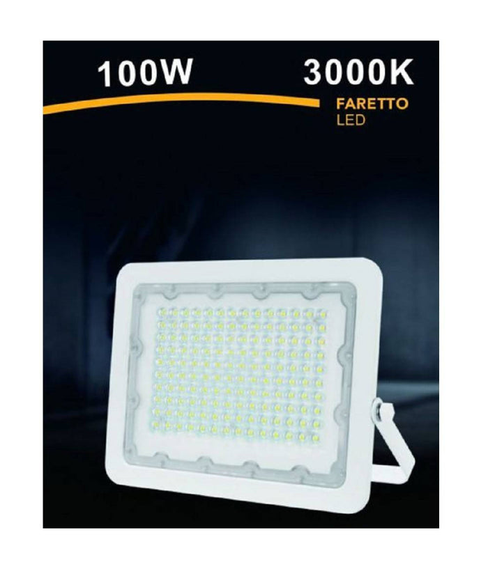 Faro Led 100w Ultra Slim Bianco Esterno Ip65 Luce Fredda Naturale Calda Fs100w-b         