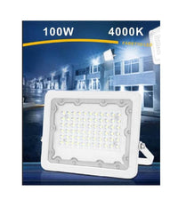 Faro Led 100w Ultra Slim Bianco Esterno Ip65 Luce Fredda Naturale Calda Fs100w-b         