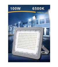 Faro Led 100w Ultra Slim Esterno Grigio Ip65 Luce 6500k 4000k 3000k Fs100  -bianco Freddo      -