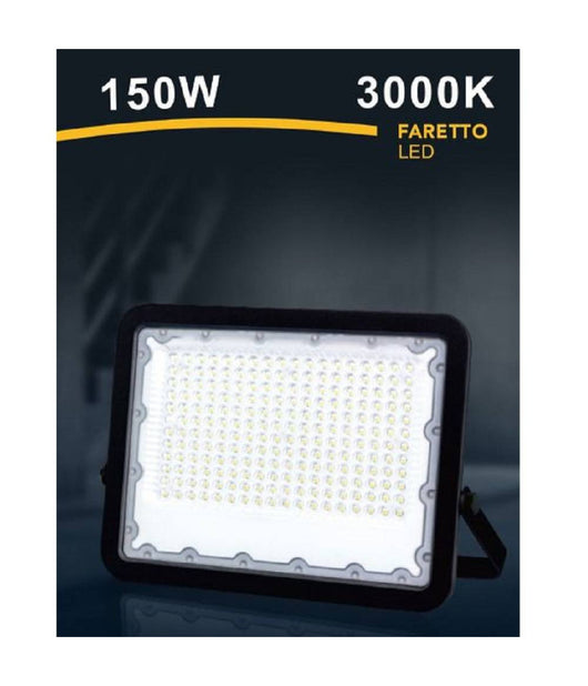 Faro Led 150 Watt Proiettore Esterno Ip65 Nero Luce 3000k 6500k 4000k Fs150w-n  -bianco Caldo      -