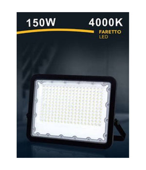 Faro Led 150 Watt Proiettore Esterno Ip65 Nero Luce 3000k 6500k 4000k Fs150w-n         