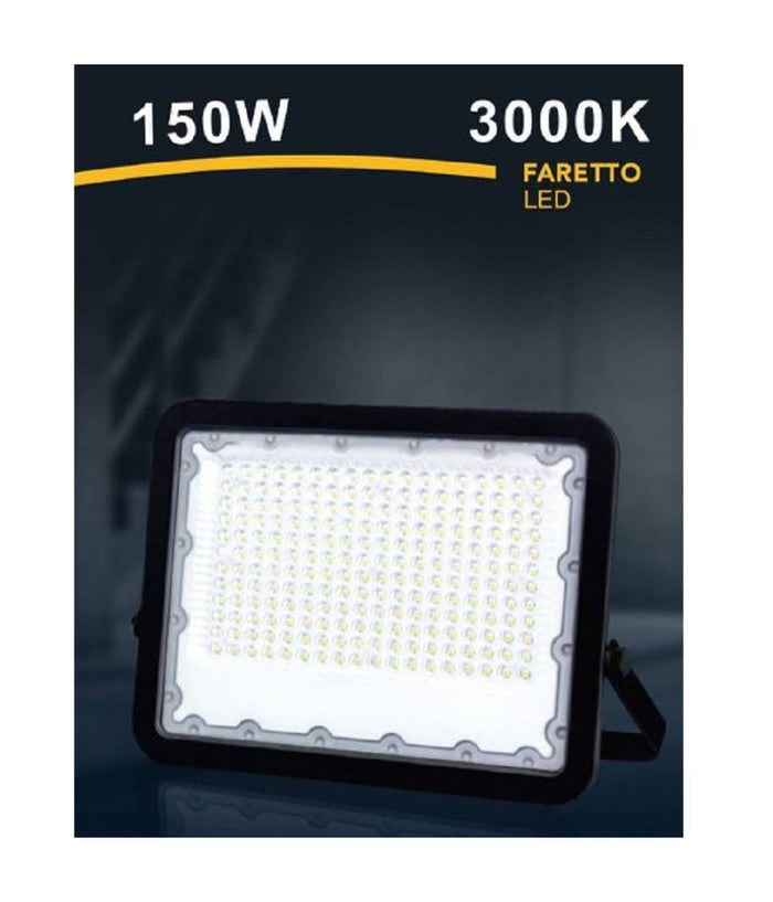 Faro Led 150 Watt Proiettore Esterno Ip65 Nero Luce 3000k 6500k 4000k Fs150w-n         