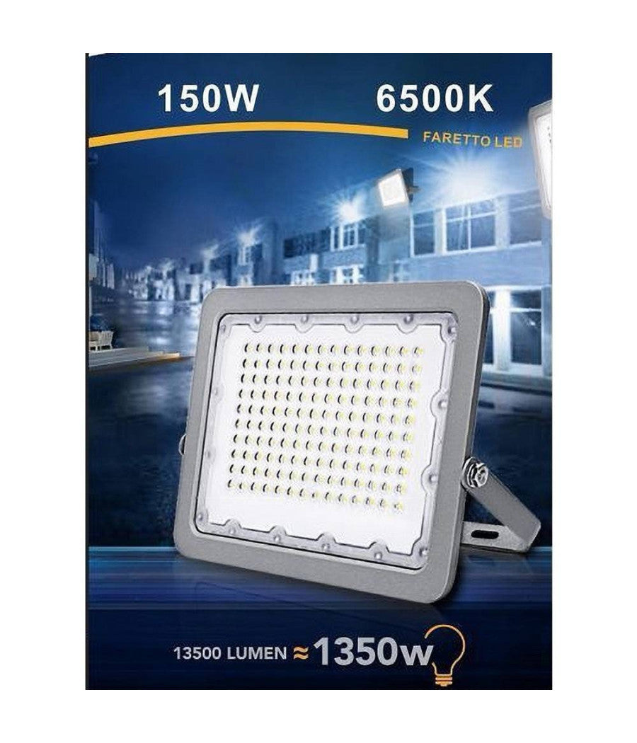 Faro Led 150w Proiettore Esterno Ip65 Grigio Luce 6500k 4000k 3000k Fs150w-g5  -bianco Freddo      -