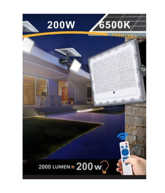 Faro Led 200 Watt Crepuscolare Pannello Energia Solare Telecomando Ip65 Sl-200w         