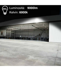 Faro Led 200w Luce Alta Luminosita Faretto Proiettore Esterno Slim Bianco Freddo         