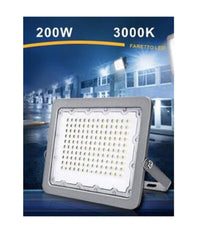 Faro Led 200w Ultra Slim Esterno Grigio Ip65 Luce 6500k 4000k 3000k Fs200w-g5         