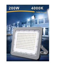 Faro Led 200w Ultra Slim Esterno Grigio Ip65 Luce 6500k 4000k 3000k Fs200w-g5         
