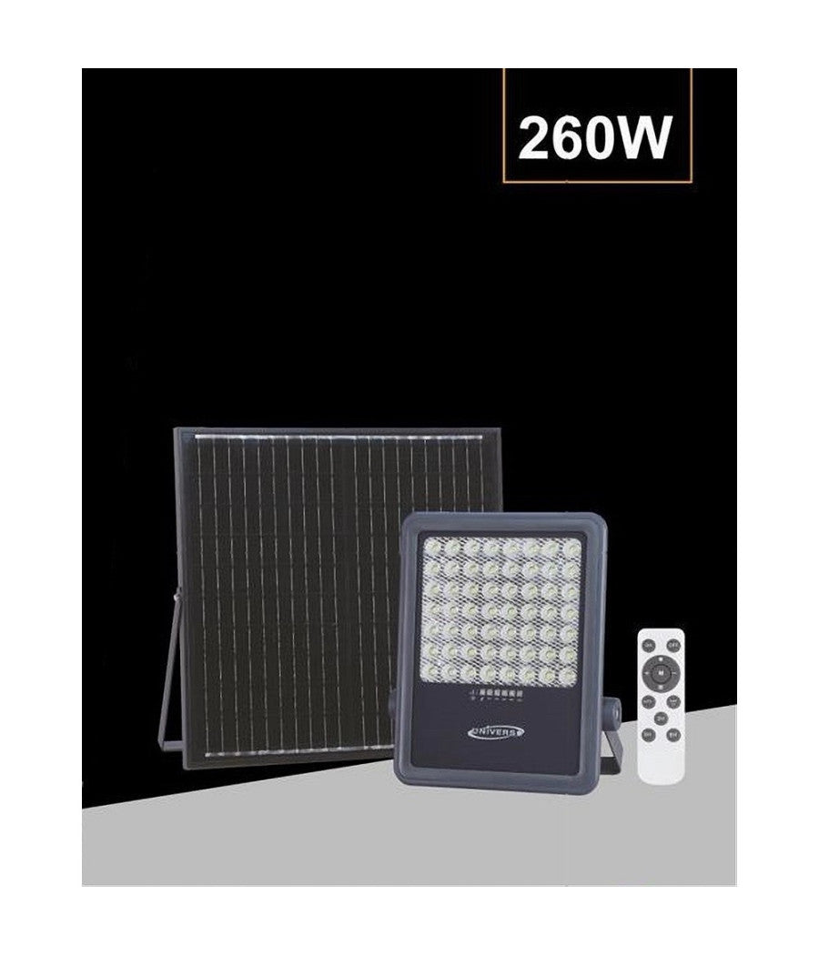 Faro Led 260 Watt Con Pannello Solare Luce Naturale 4000k Telecomando Tk09-260w         