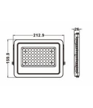 Faro Led 50 W Faretto Ultra Slim Nero Esterno Luce Naturale Calda Fredda Fs50w-n         