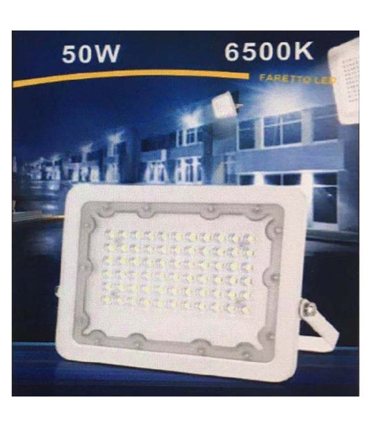 Faro Led 50w Faretto Ultra Slim Bianco Esterno Luce Naturale Fredda Calda Fs50w-b         