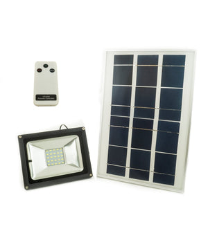 Faro Led A Energia Solare Con Pannello Fotovoltaico Crepuscolare + Telecomando W         