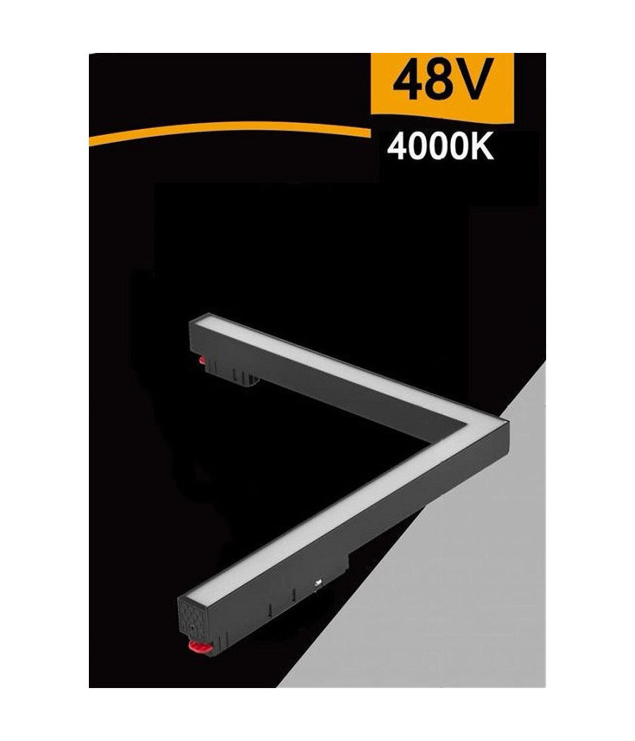 Faro Led Angolare 24 W Incasso Per Binario Magnetico 48v Luce 3000k 4000k Mg-06         