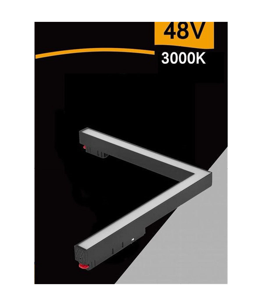 Faro Led Angolare 24 W Incasso Per Binario Magnetico 48v Luce 3000k 4000k Mg-06         