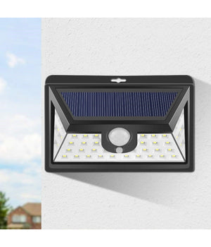 Faro Led Con Pannello Solare Crepuscolare 24 Led Sensore Movimento Crepuscolare         