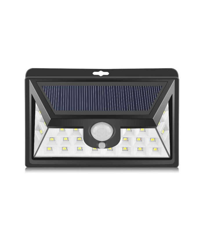 Faro Led Con Pannello Solare Crepuscolare 24 Led Sensore Movimento Crepuscolare         