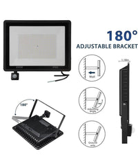 Faro Led Da Esterno Con Sensore Crepuscolare 200 W Luce Fredda Con Staffa G6200         